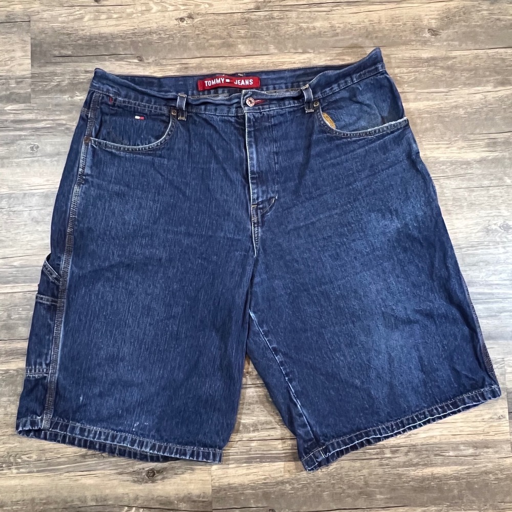 Vintage Tommy Jeans‎ Carpenter Denim Shorts Mens 38 Y2K Baggy Skater 90s Utility